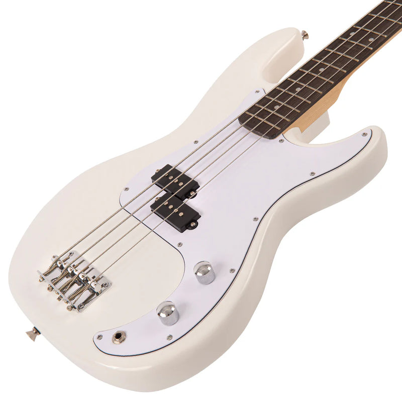 Encore E40 Blaster Bass Guitar - Vintage White