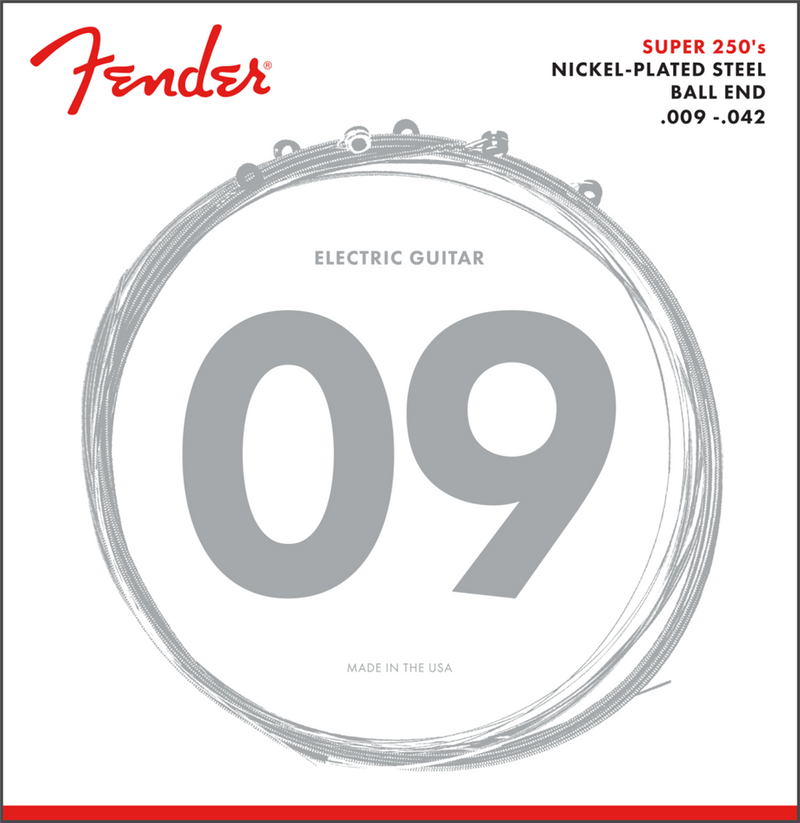 Fender 250L Super Nickel Ball End Electric Guitar Strings - 9-42