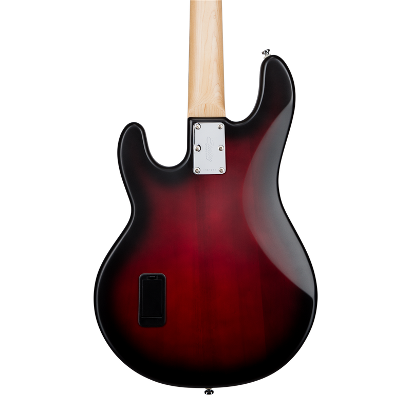 Sterling by Music Man Sub RAY4 RN Bass Guitar - Ruby Red Burst Satin