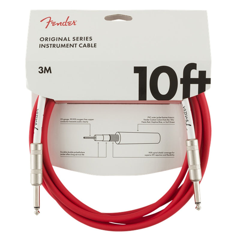Fender Original 10ft Straight Instrument Cable, Fiesta Red
