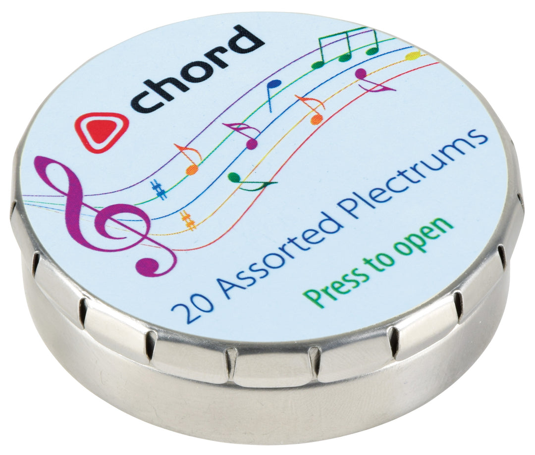 20 Chord Assorted Plectrums in a Tin