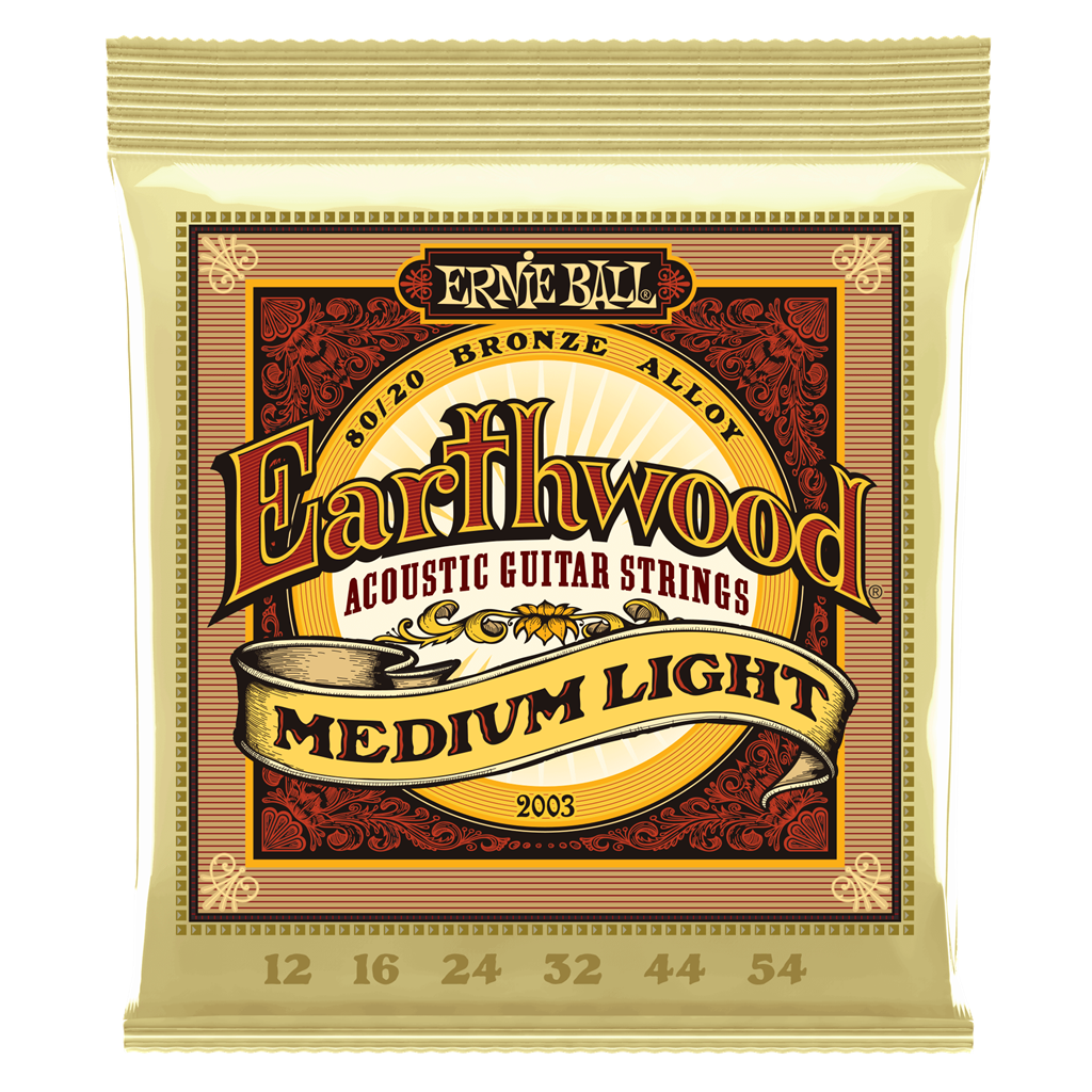 Ernie Ball Earthwood Bronze Acoustic Strings - Medium Light 12-54