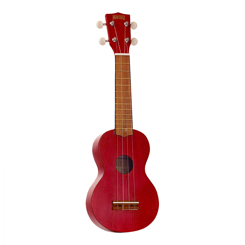 Mahalo Kahiko Soprano Ukulele - Red Transparent Colour - Includes a Carry Bag