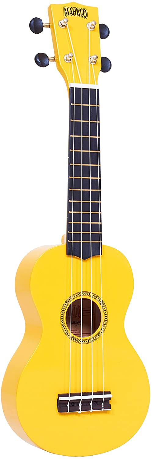 Mahalo Rainbow Soprano Ukulele - Yellow Outfit - Includes a Carry Bag