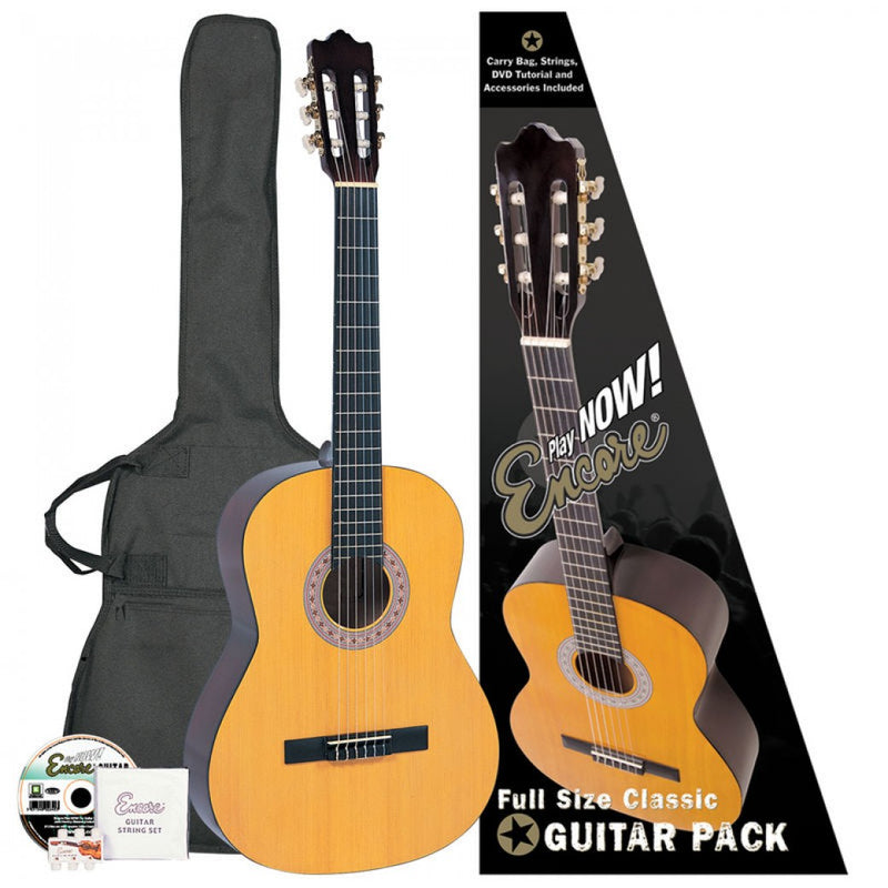 Encore Classical Guitar Outfit 4/4 size, Natural