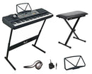 NJS 61 Key Full Size Digital Electronic Keyboard Kit Inc. Keyboard Stool