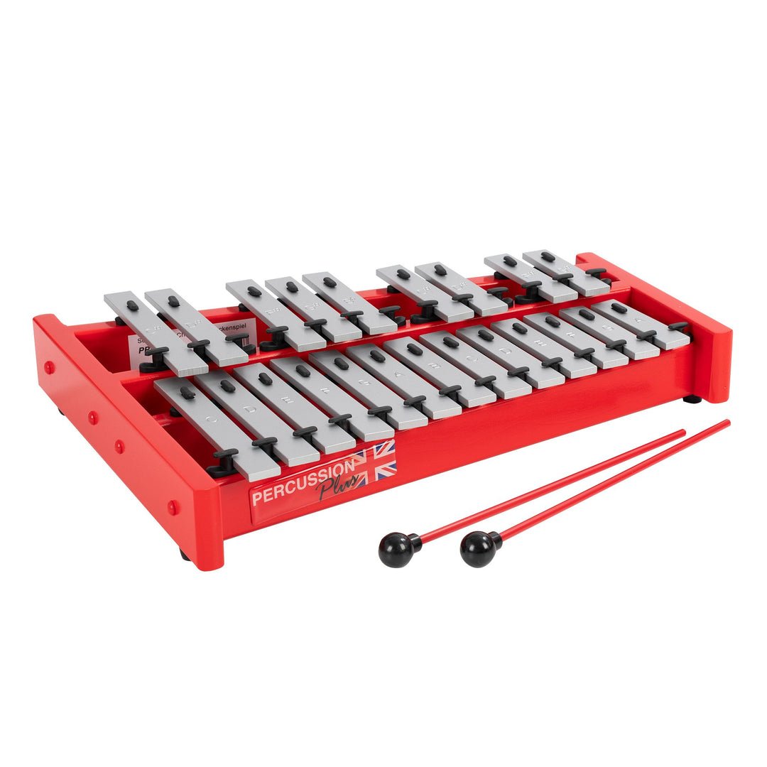 Percussion Plus PP006 Classic Red Box Soprano Glockenspiel - 1.5 Octave, Fully Chromatic