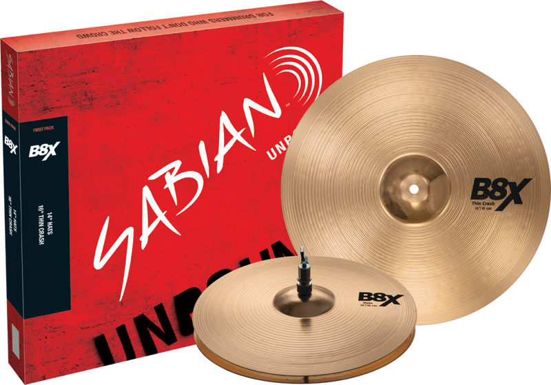 Sabian B8X First Pack Cymbal Set - 14" Hi-Hats, 16" Crash