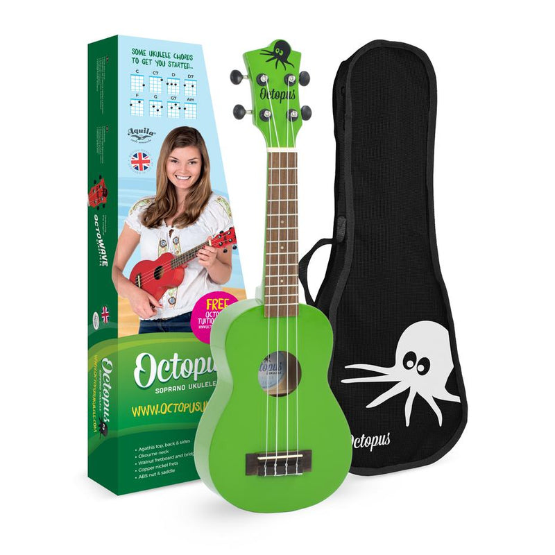 Octopus UK205 New 2021 soprano ukulele - Green