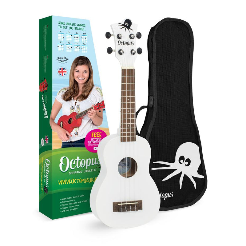 Octopus UK205 New 2021 soprano ukulele - White