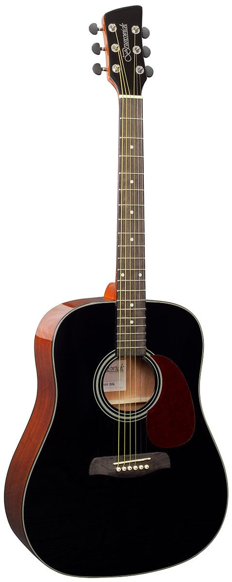 Brunswick BD200 Dreadnought Acoustic Guitar, Black Gloss