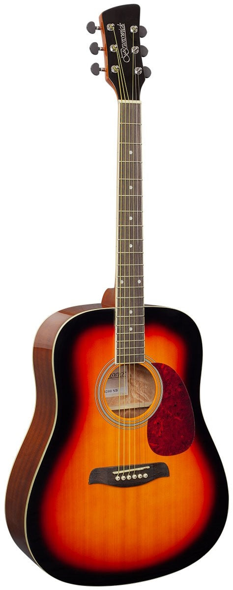 Brunswick BD200 Dreadnought Acoustic Guitar, Sunburst