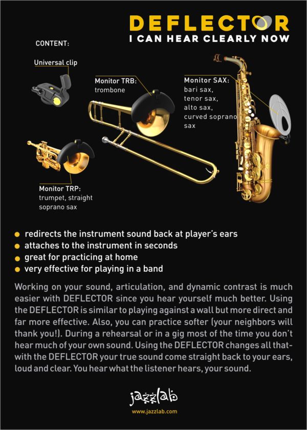 Jazzlab DEFLECTOR-PRO for Saxophones, Trumpet and Trombone