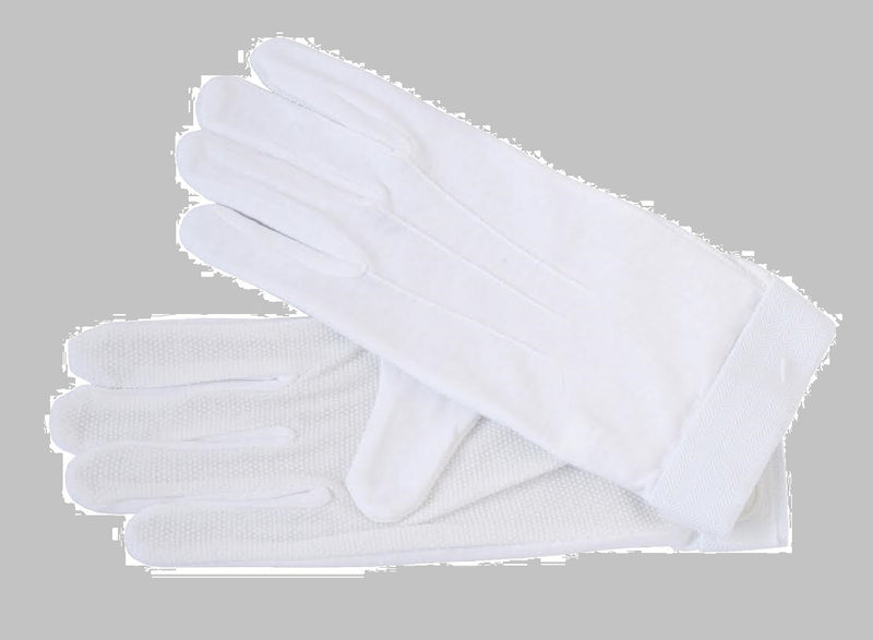 White Cotton Beaded Drummers Gloves